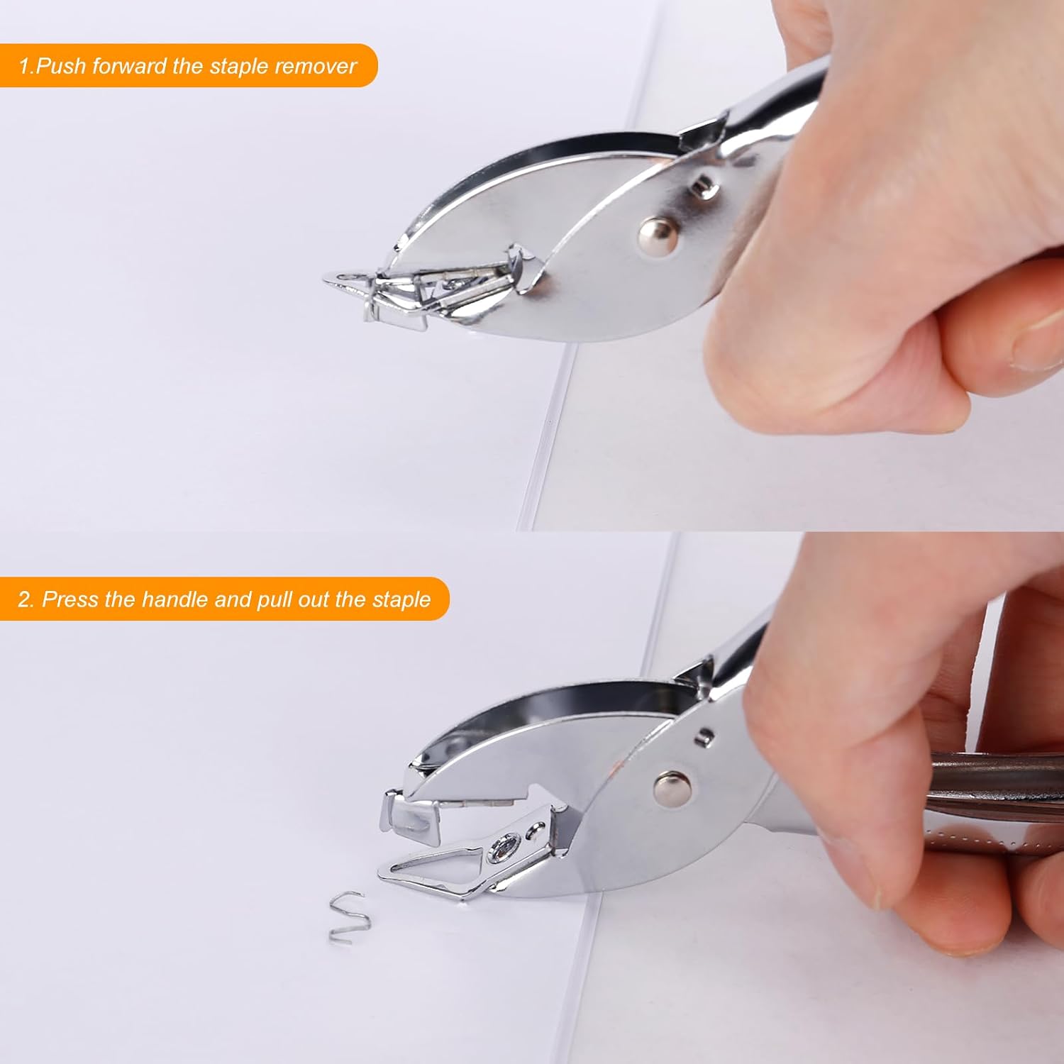 Professional Metal Staple Remover Tool - Premium Steel Construction, Easy-Grip Ergonomic Handheld Design, Durable