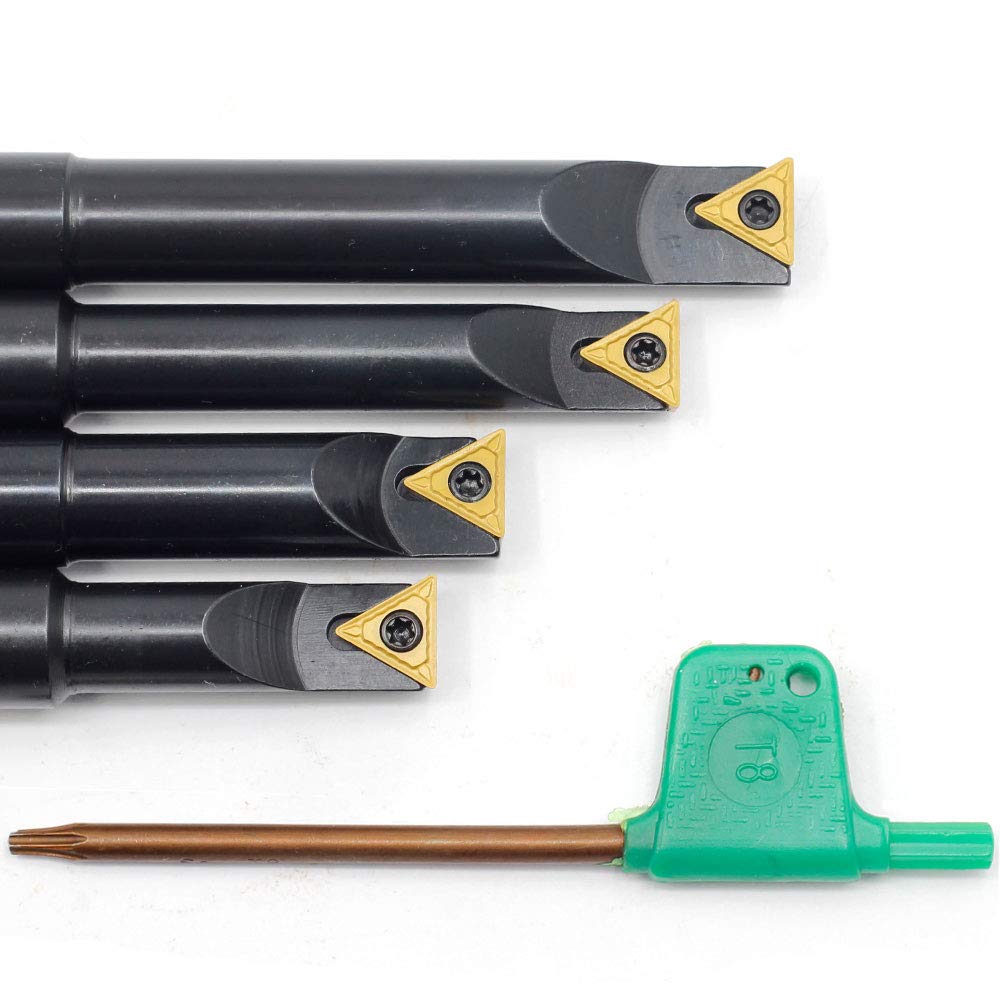 OSCARBIDE 1/2" Round Shank Boring Bar Set 4-Piece w/TCMT Inserts