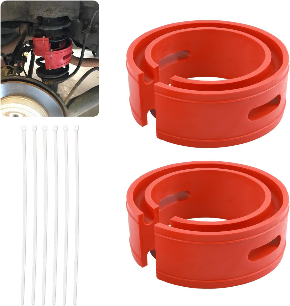 2PCS Heavy Duty Coil Spring Spacers B Type,Universal Rear Coil Springs Spacer for Enhancing Spring Rate with 1.45''-1.65" Spacing,Professional Automotive Rear Springs Booster