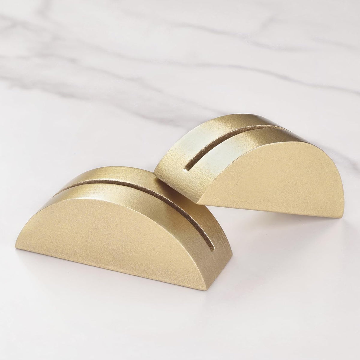 10 Pack 3.3" Arch Gold Wood Stand with 1/8" Slot