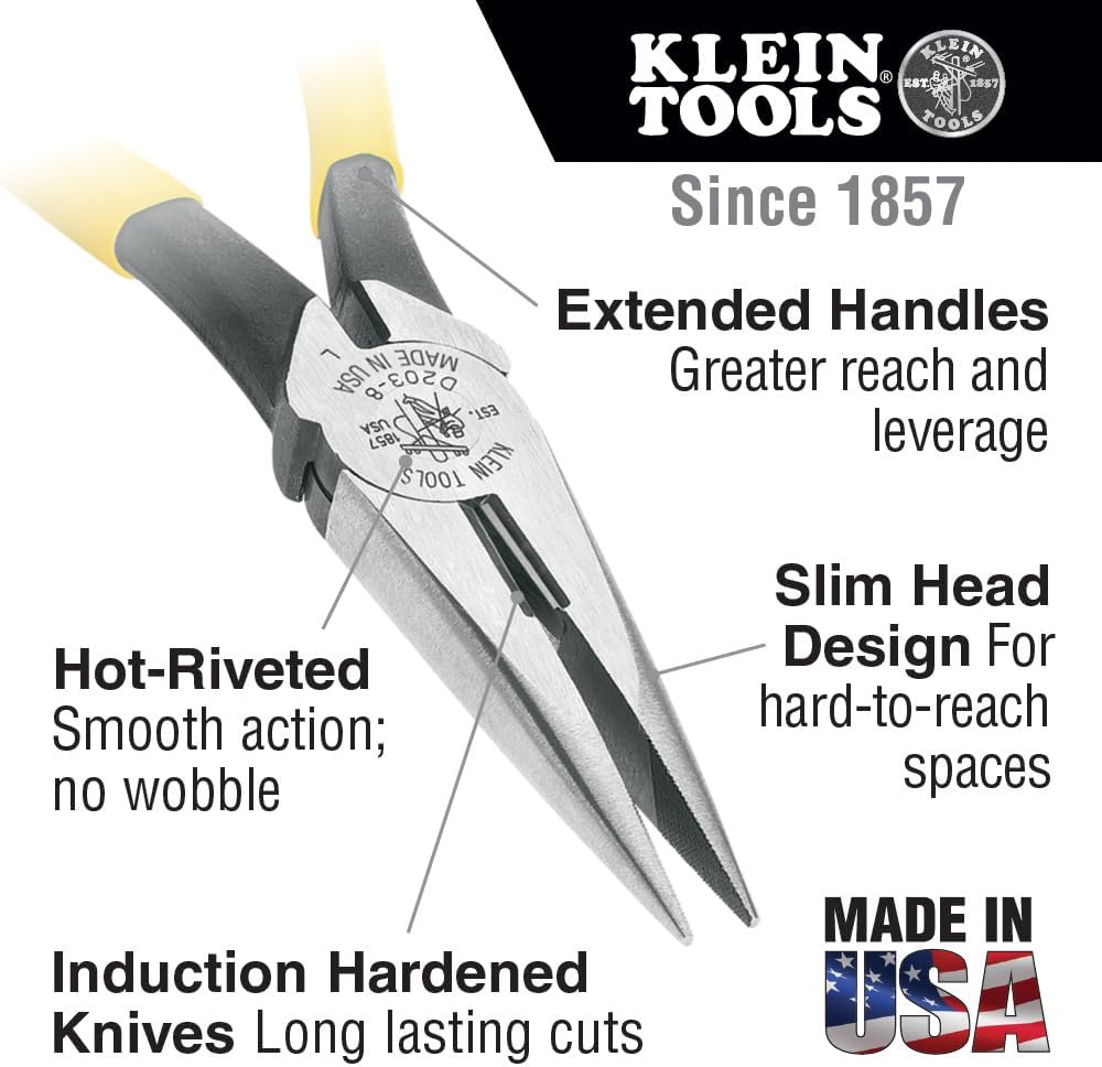 80080 Hand Tool Kit includes 2 Screwdrivers, Made in USA, 3 Pliers, Wire Stripper and Cutter, for Electricians, 6-Piece