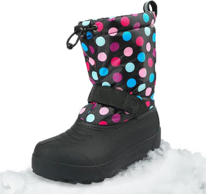 Frosty Insulated Winter Snow Boots for Girls and Boys with Rugged, Water Resistant Nylon Upper, Quick-Drying Lining