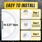 4Pcs 3.27" Stainless Trailer Wheel Center Caps, 3.41" H Chrome