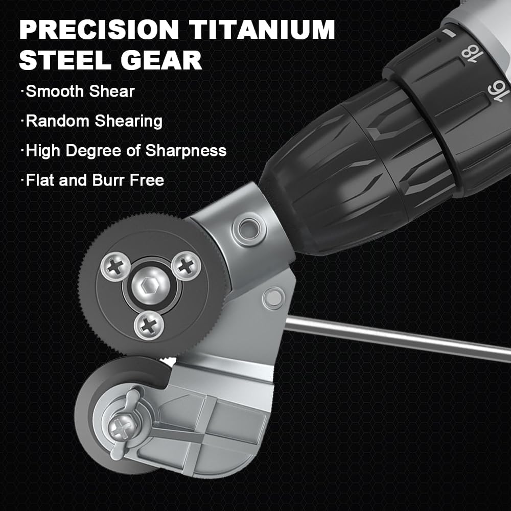 Metal Cutter Sheet Metal Cutter Drill Attachment, Electric Drill Nibbler Shears, Heavy Duty Cutting Tool Adapter for