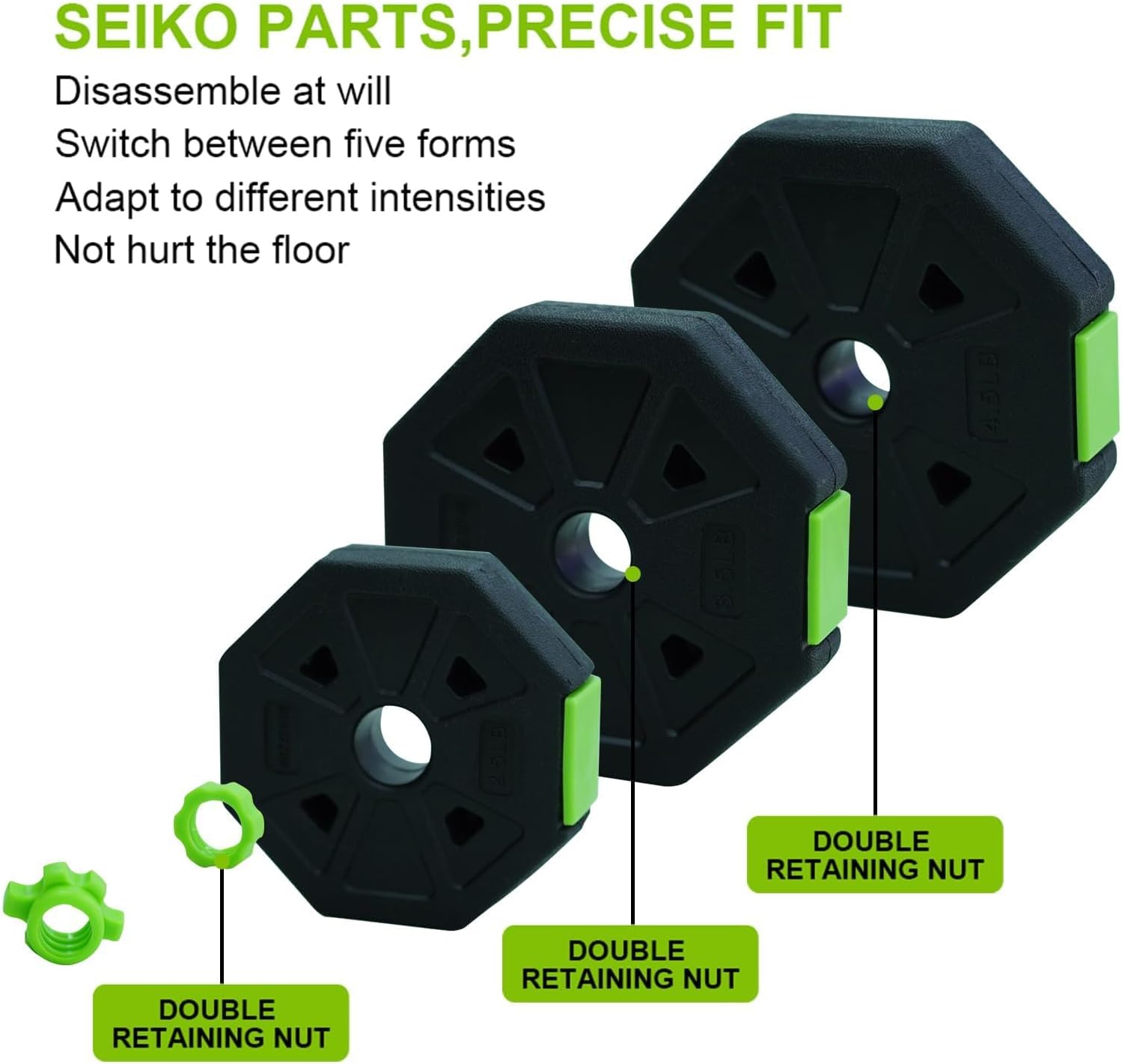 4-in-1 Adjustable Dumbbell Set, 30/44/66/88 Lbs Free Weights Set with Connector, Fitness Exercise Equipment Used As