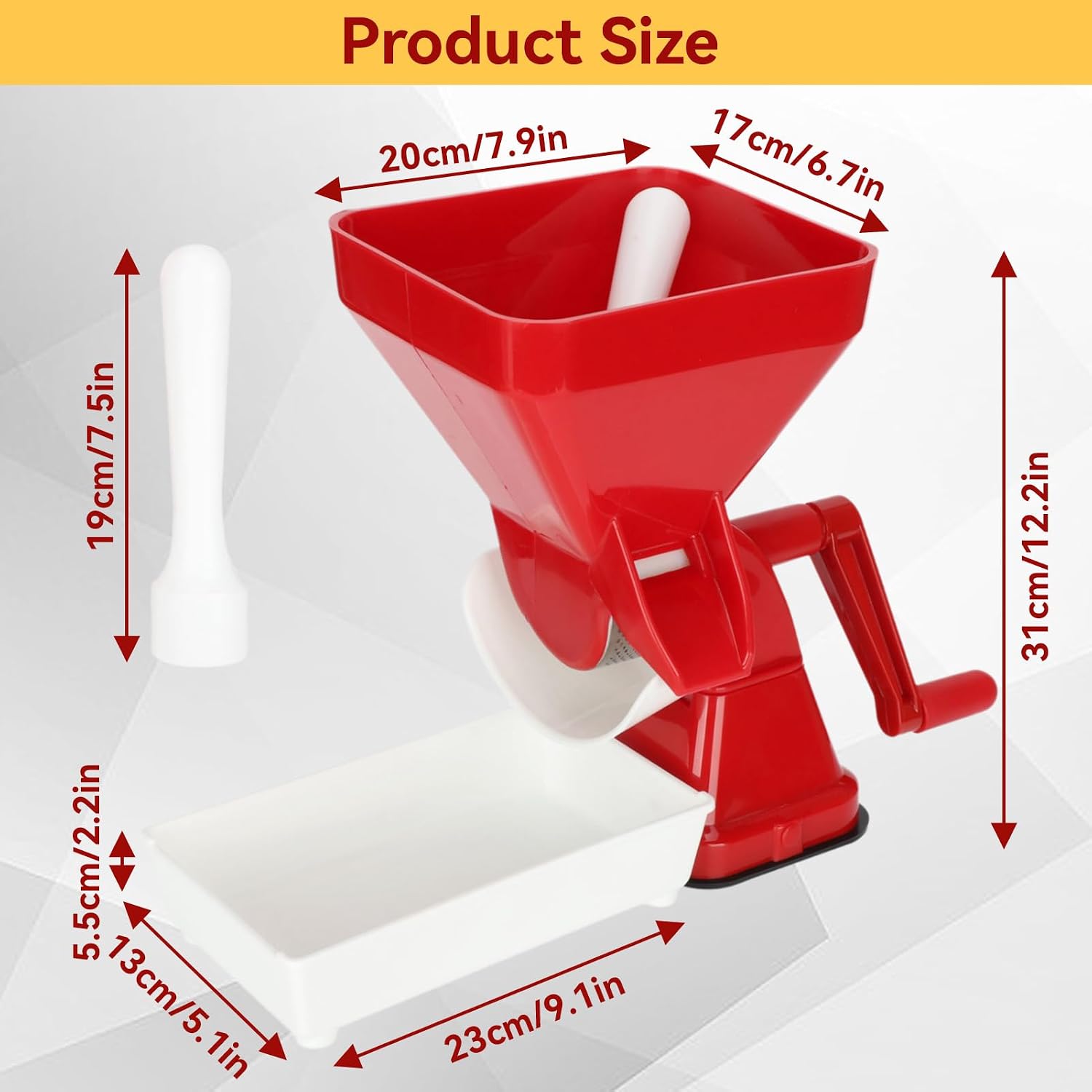 Tomato Strainer, Hand Crank Tomato Press Grinder Tomato Sauce Maker Machine Food Mill