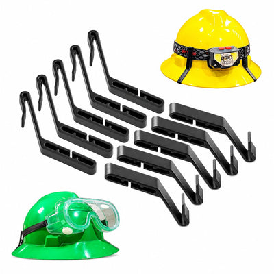 10-Pack Multipurpose Full Brim Hard Hat Clips Hooks for Headlamp Light and Safety Goggle Strap Holder, Light Mount