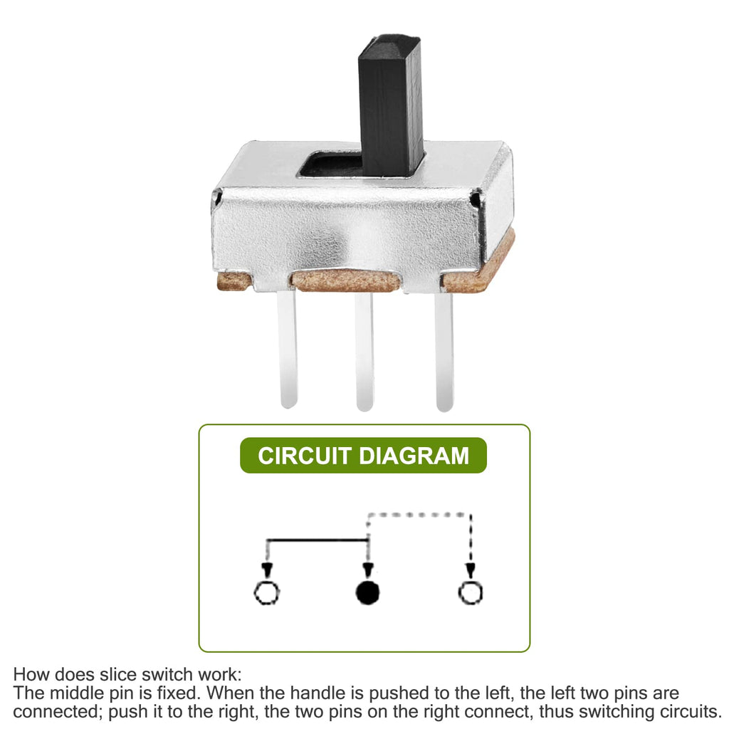 Chanzon SPDT Mini Micro Slide Switch 1p2t 2 Position 20pcs 4mm Toggle Vertical Slide Switch Panel Mount Small High Knob Vertical for PCB Arduino Breadboard Electronic Board Dip Miniature SlideSwitch