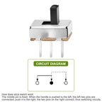 Chanzon SPDT Mini Micro Slide Switch 1p2t 2 Position 20pcs 4mm Toggle Vertical Slide Switch Panel Mount Small High Knob Vertical for PCB Arduino Breadboard Electronic Board Dip Miniature SlideSwitch