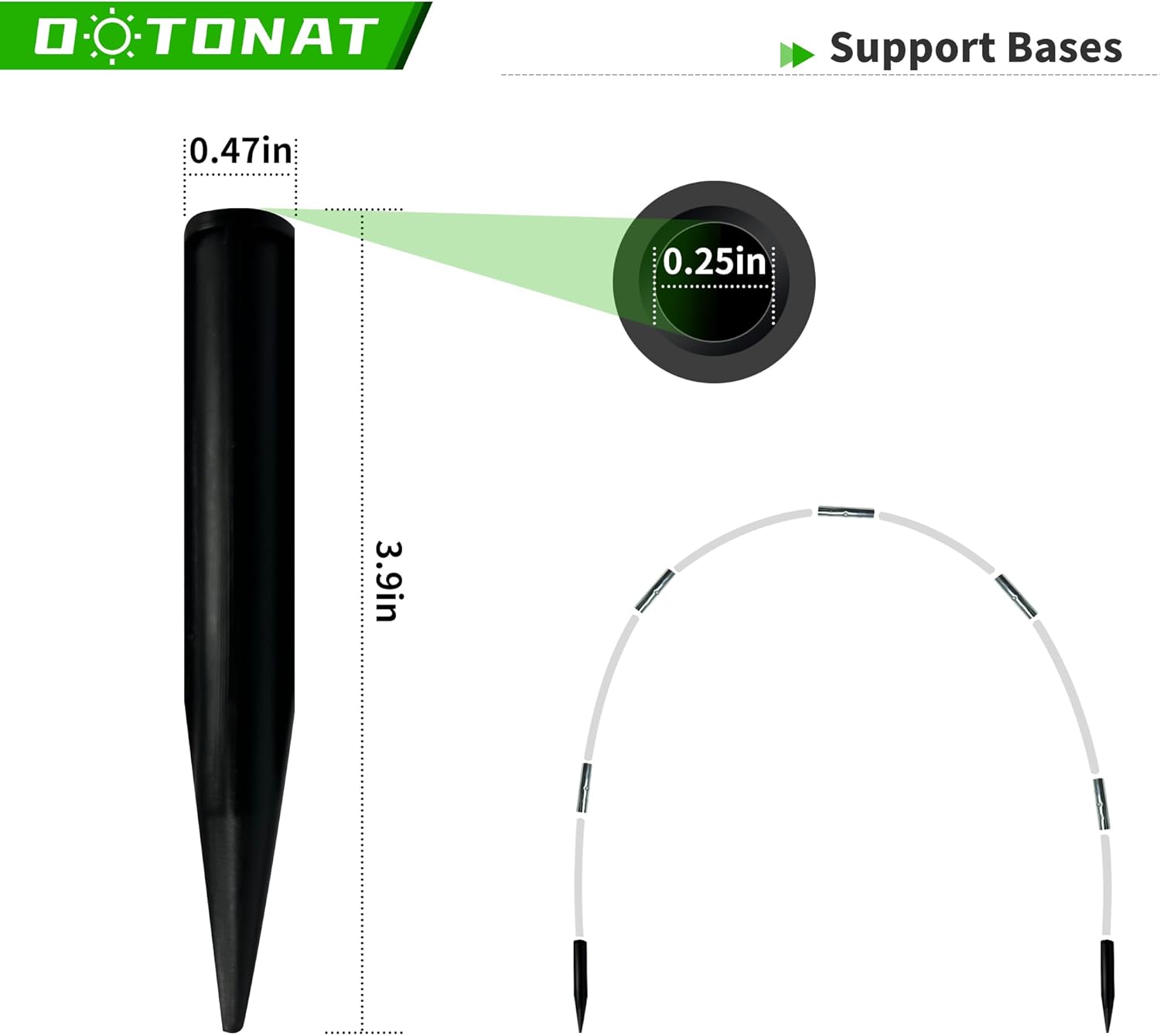 8FT Garden Hoops Grow Tunnel Kit - Rust-Free Fiberglass Frame for Raised Beds, 36pcs - DIY Plant Support for Garden