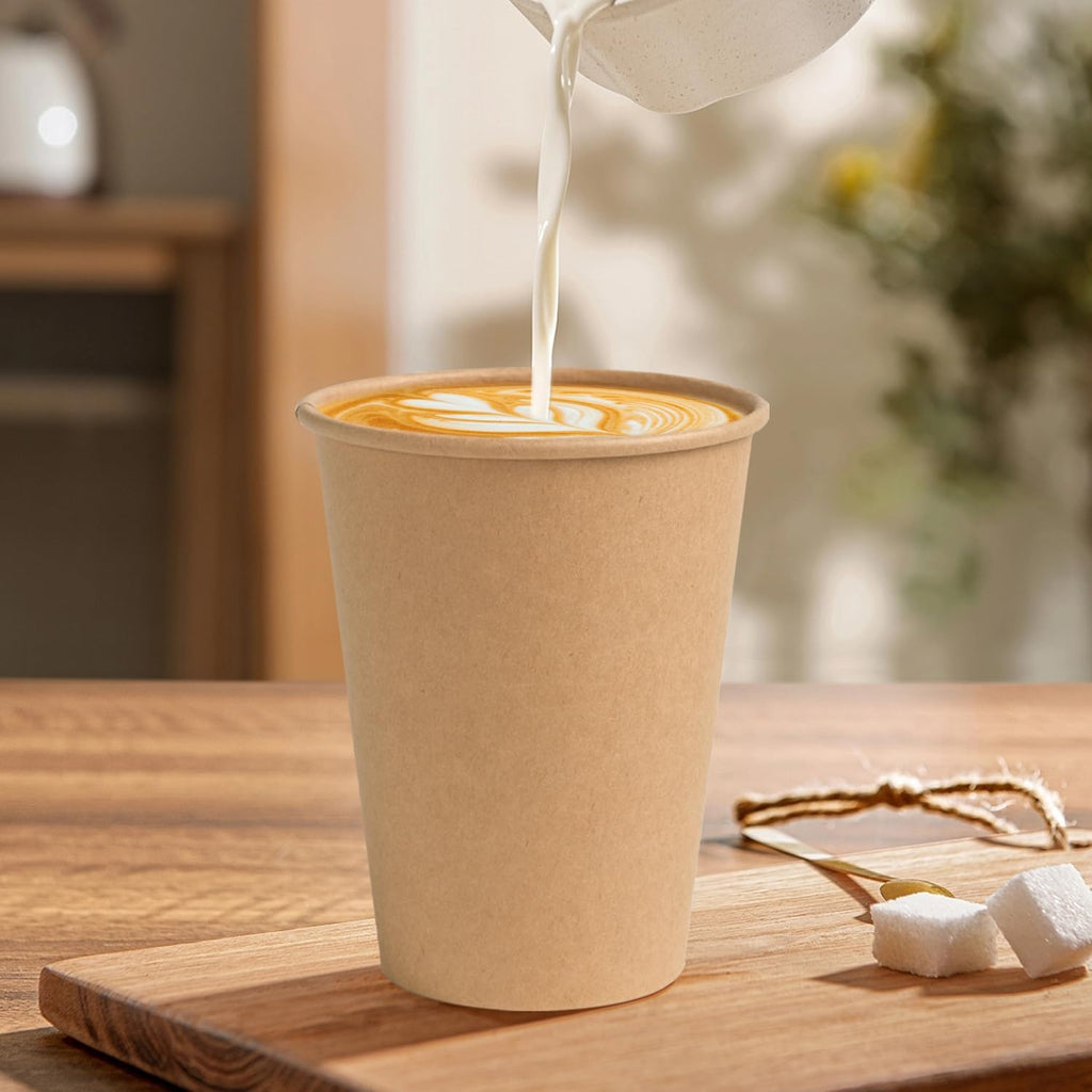 300 Pack 12 oz Kraft Paper Cups, Disposable Coffee Hot Water Cups