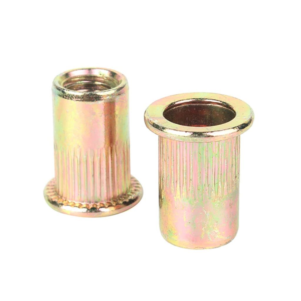 #10-32 Rivet Nuts Zinc Plated Carbon Steel Threaded Insert Nut Nutsert Rivnuts, 100Pcs