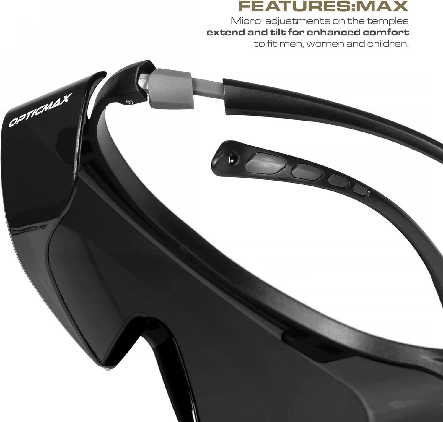 Optic Max Safety Glasses Over Eyeglasses - Fits Over Your Prescription - Safety Glasses for Men and Women with
