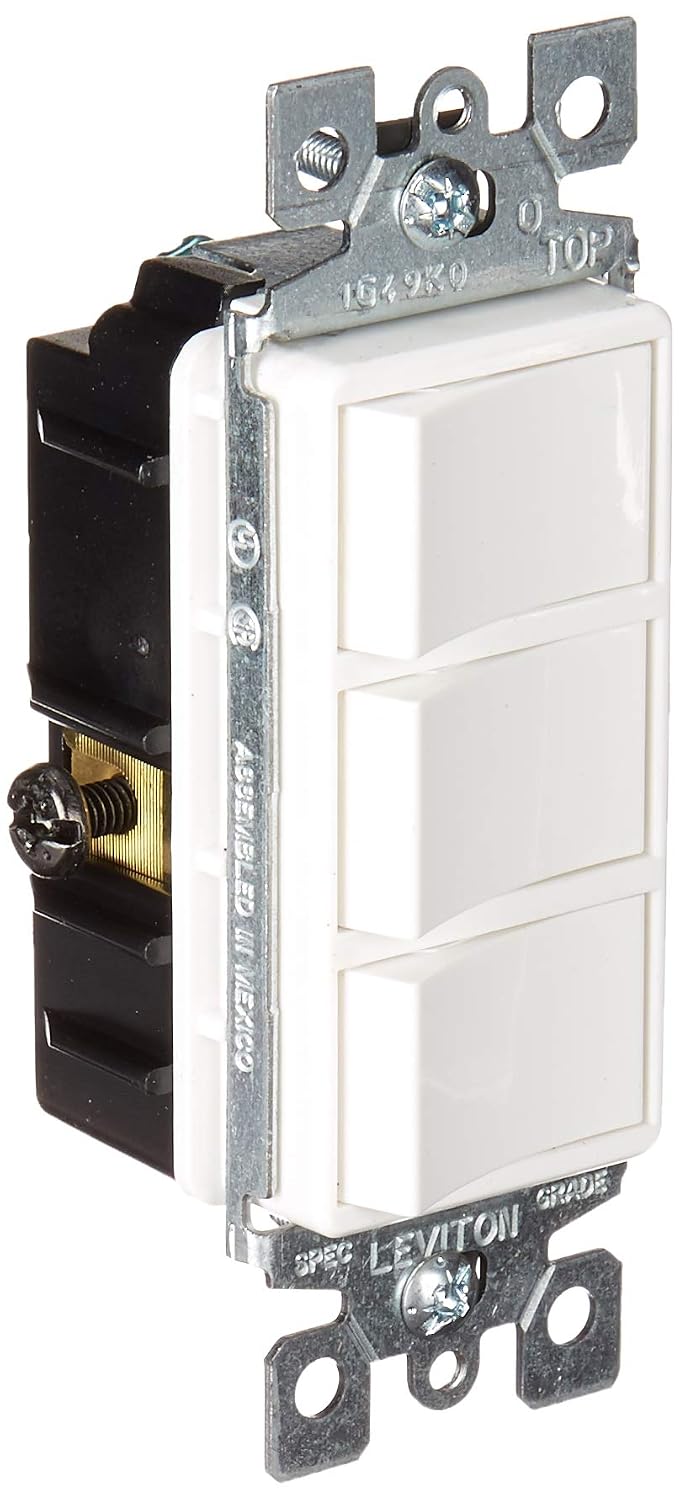 Leviton 15 Amp, 120 Volt, Decora Single-Pole, AC Combination Switch, Commercial Grade, Non-Grounded, 1755-W, White