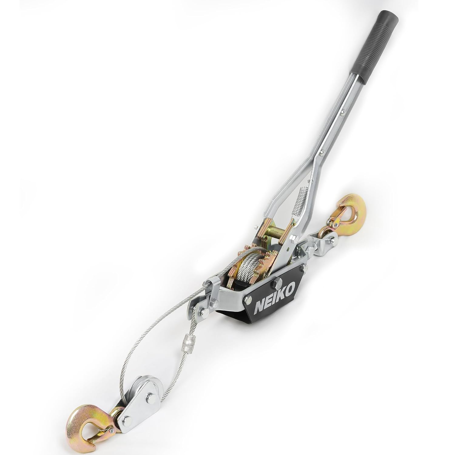 02251A Come Along Winch, 1-Ton (2,000 lbs) Pulling Capacity, 5.9Ft, 2 hook, Heavy Duty Power Cable Come Along Tool