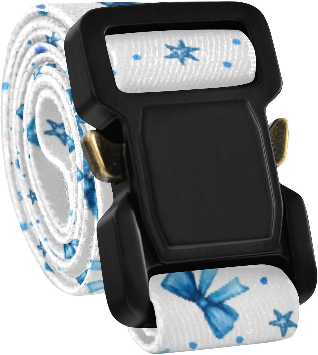 Bow Tie Adjustable Kids Elastic Belts, Girls Boys Stretch Waist Belt with Aluminum Alloy Buckle