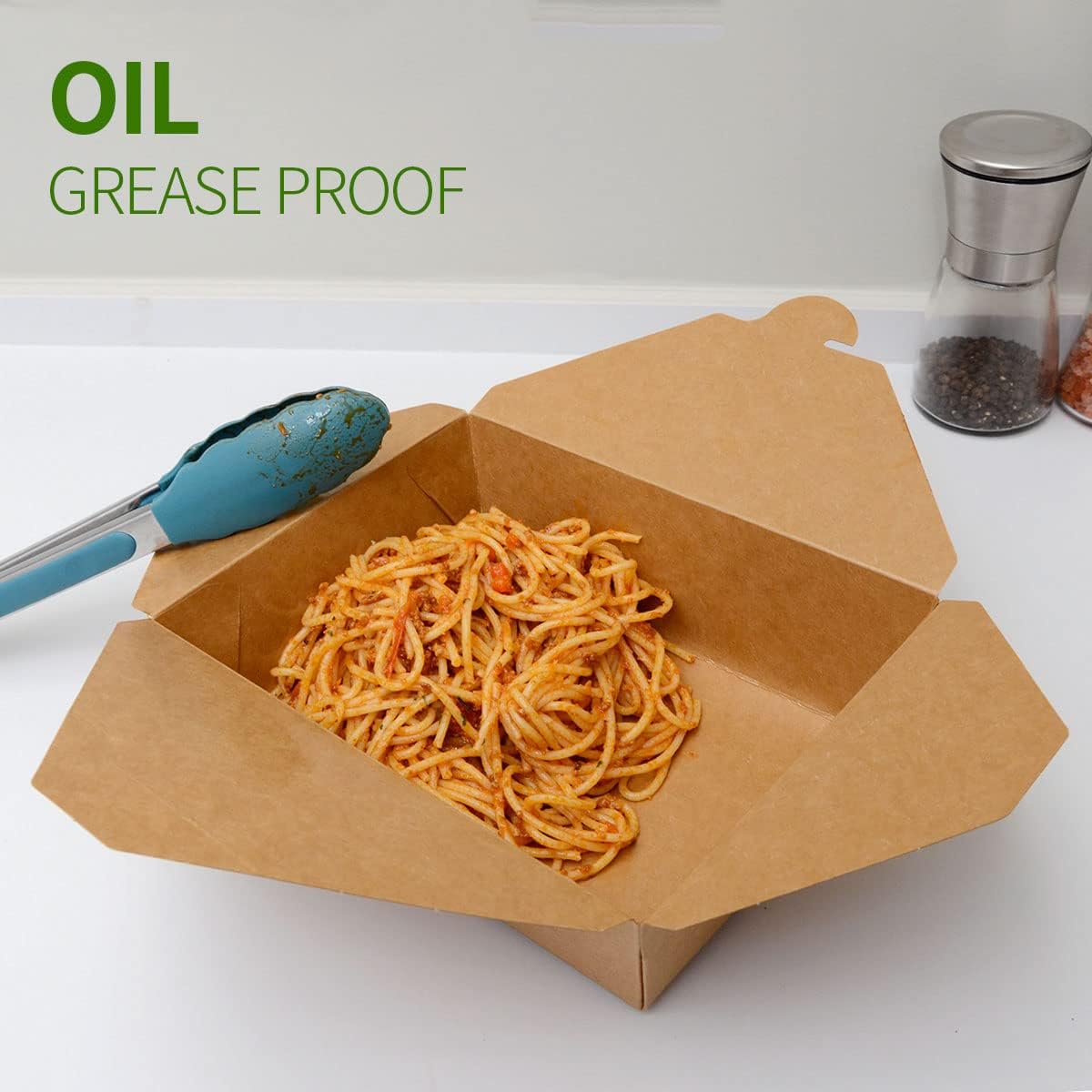 70 oz Large Take Out Food Containers 50 Pack, Paper To Go Box #3