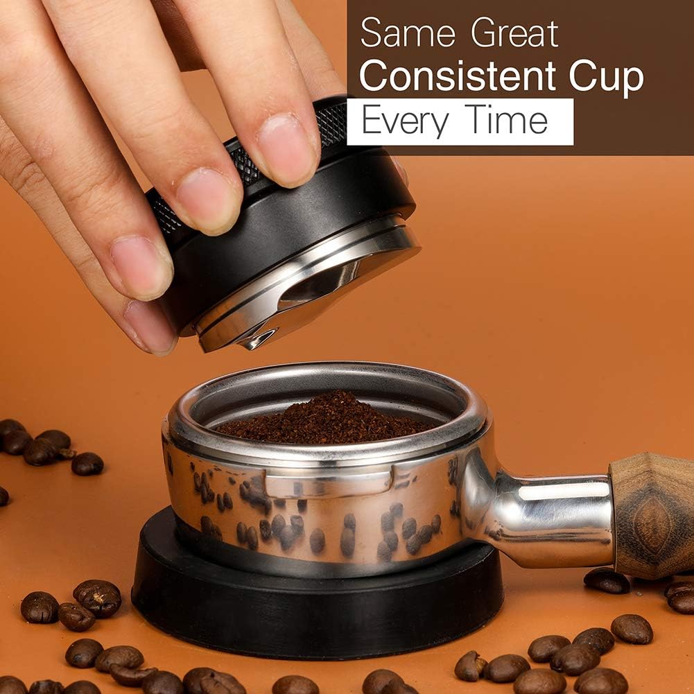 53mm Adjustable Espresso Distributor Fits Breville 54mm Portafilters | Coffee Leveler, Lockable Depth, 304 Stainless