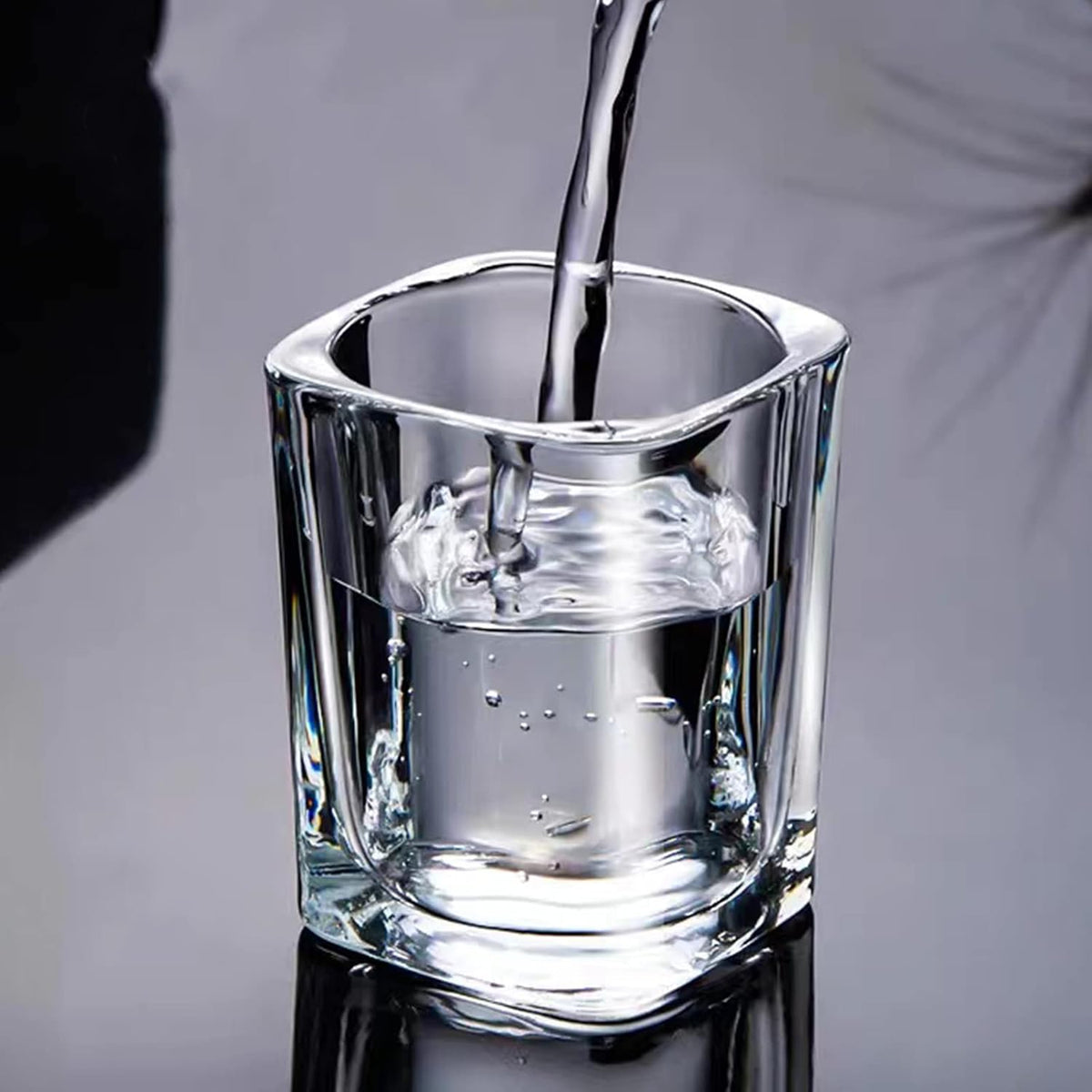 6 Pack Heavy Base Shot Glasses Set, 2.2 oz Clear Tequila Square Shot Glass Bulk, Espresso Shot Glass for Vodka