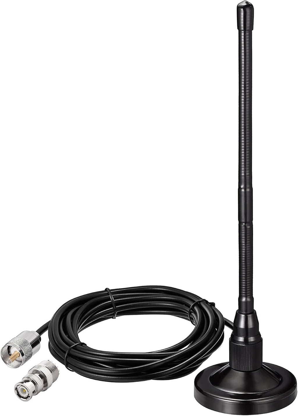 27MHz CB Radio Antenna Magnetic Base Soft Whip PL259 & BNC Male Compatible with Cobra Midland Uniden Maxon President