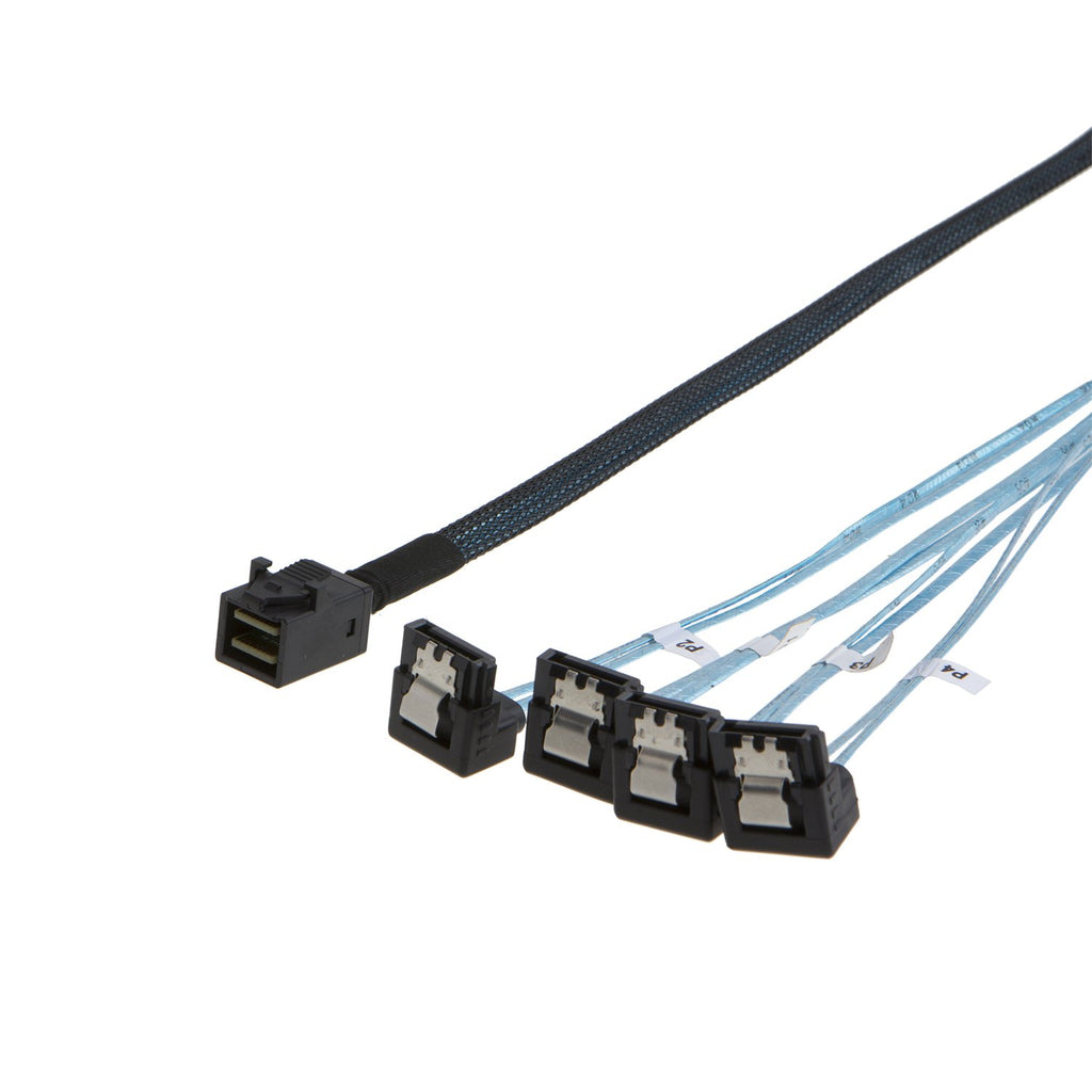 CableCreation Internal Mini SAS (SFF-8643 Host)-4X SATA (Target)Angle Cable