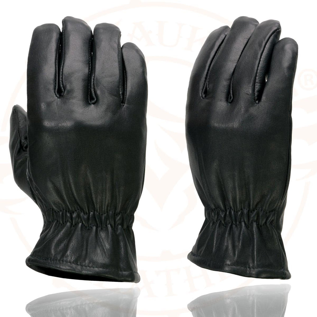 SH734 Men's Black Thermal Lined Leather Motorcycle Gloves w/Cinch Wrist Closure