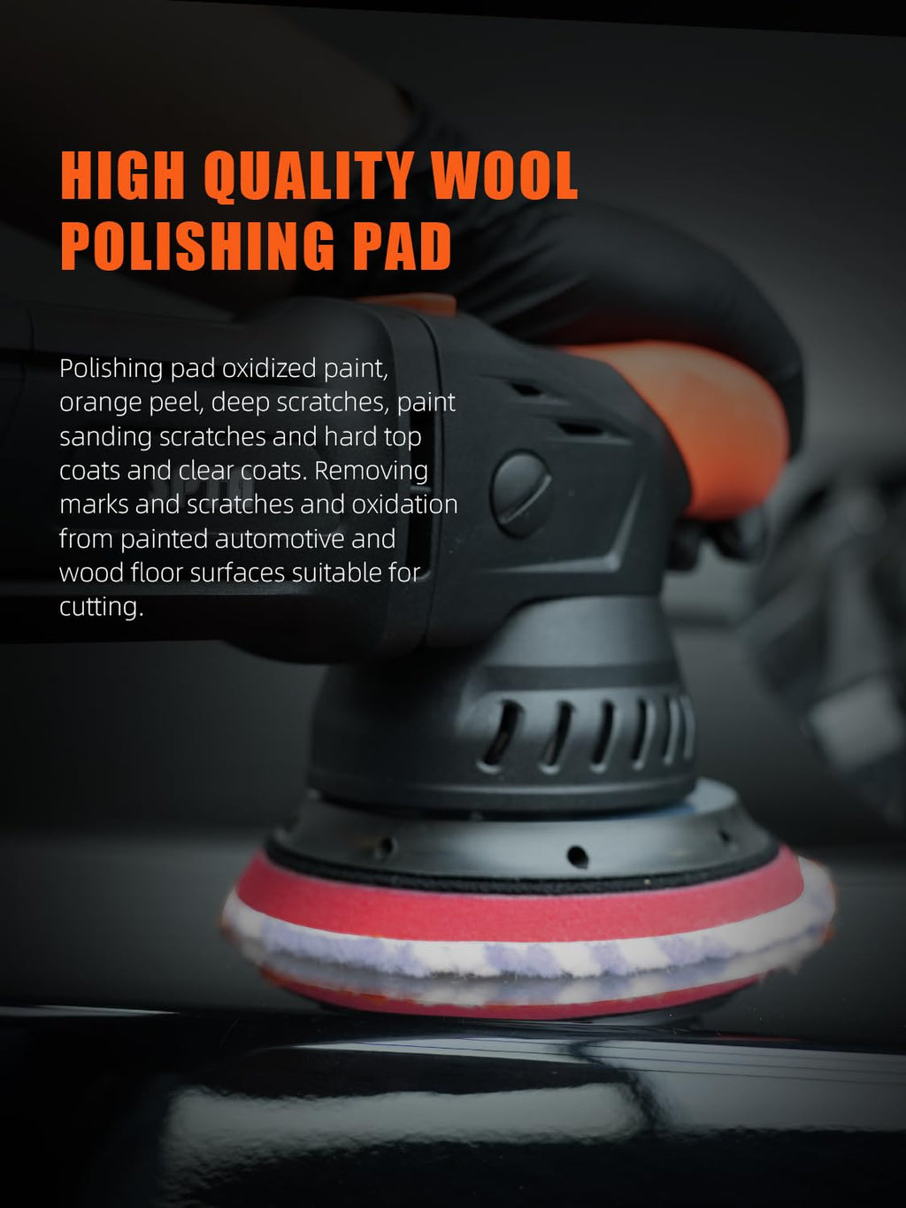 Wool Polishing Pad, 2Pcs 5''(125mm) Coarse Wool Cutting Pad, Coarse Woolen Pad BlueWool Buffing Pads Set with Hook