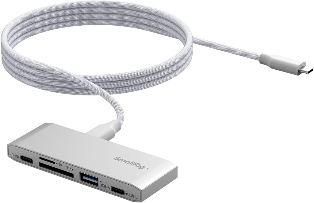 5-in-1 Memory Card Reader, Dual USB-C & SD/TF Card Slots, 65W PD Charging, for SD, SDHC, SDXC, Micro SD, Micro SDXC