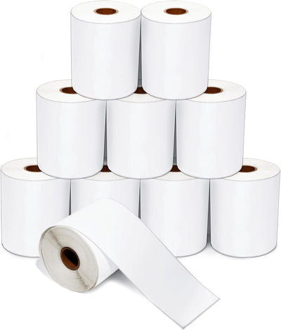 4" X 130 ft Direct Thermal Continuous Feed Labels (10 Rolls)