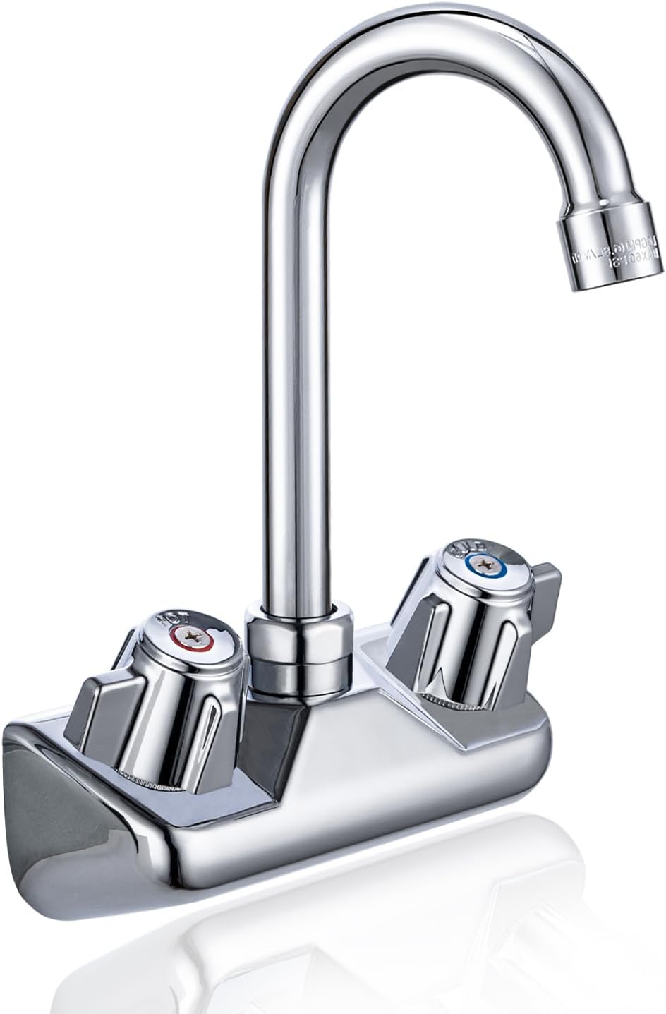 4" Center Wall Mount Hand Sink Faucet Commercial with Knob Handle