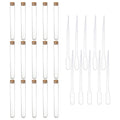 20x150mm 30ml Plastic Test Tubes with Cork Stoppers 20 Pcs