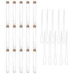 20x150mm 30ml Plastic Test Tubes with Cork Stoppers 20 Pcs