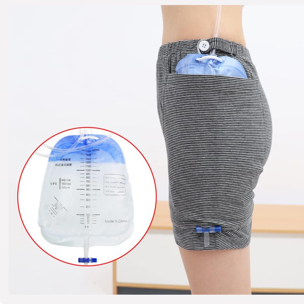 Urine Bag Pants, Incontinence Care Trousers Catheter Underwear for Elderly, Urinate Drainage Bag Pants Abdominal