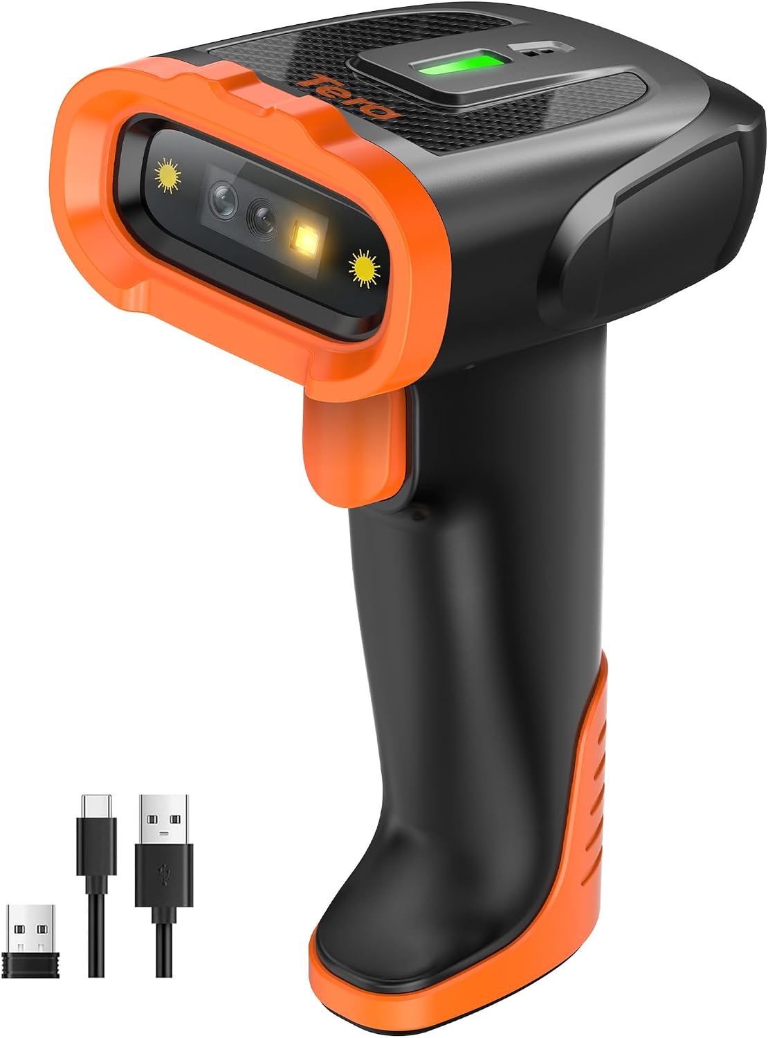 Barcode Scanner Wireless Handheld: 1D 2D QR Li-Polymer 2200mAh, D5300 | 640*480 Global CMOS, BT 2.4G Wireless, USB