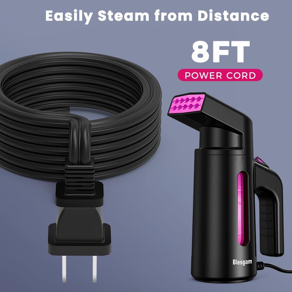 Travel Steamer for Clothes, Dual-Row Steam Handheld Clothes Steamer | 25g/min Steam,180ml Large Capacity,Fast 40s
