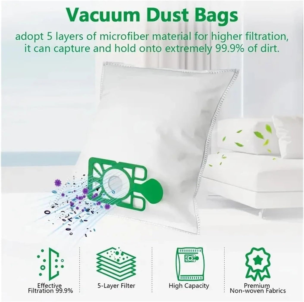 10-pack Vacuum Bags. Compatible For Hetty. Compatible For James.