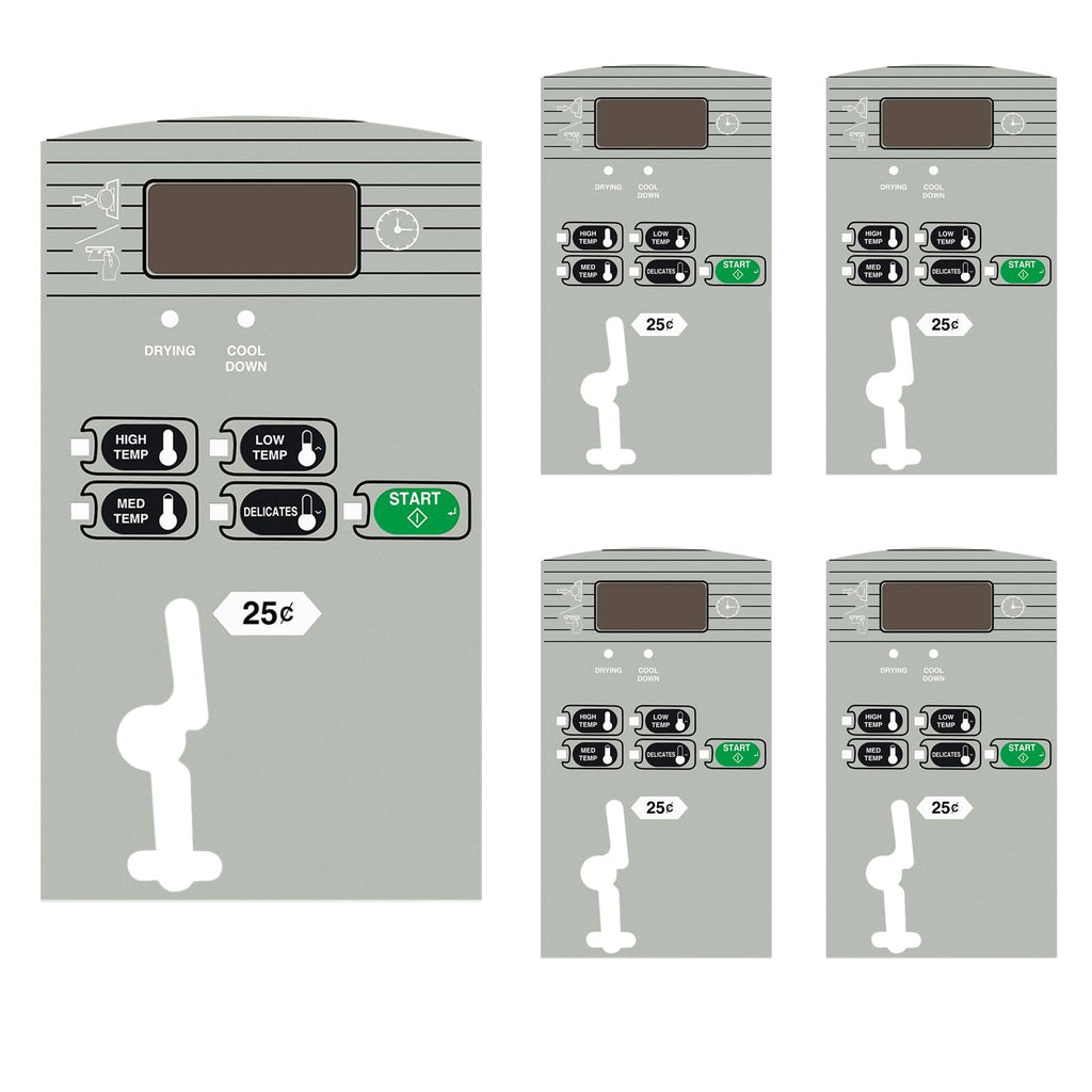 5 Pack 70258101 Membrane Switch Keypad Replace for Huebsch HTT30N BC Dryer