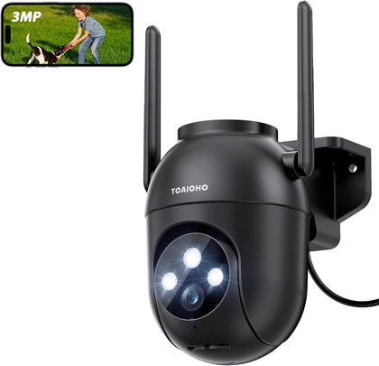 3MP Security Camera Outdoor Wired: Camera for Home Security Outdoor 2.4G/5G WiFi Homekit Dome Surveillance Video Cam