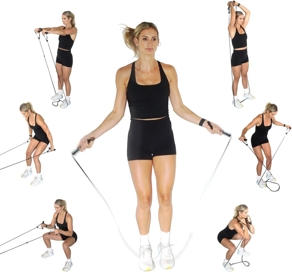 2-in-1 Jump Rope & Resistance Band — Quick-Convert Handles, 30 lbs Resistance, Ball Bearing Speed Rope | Compact