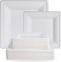 120 Pack Compostable Paper Plates Disposable, 10 inch and 8 inch