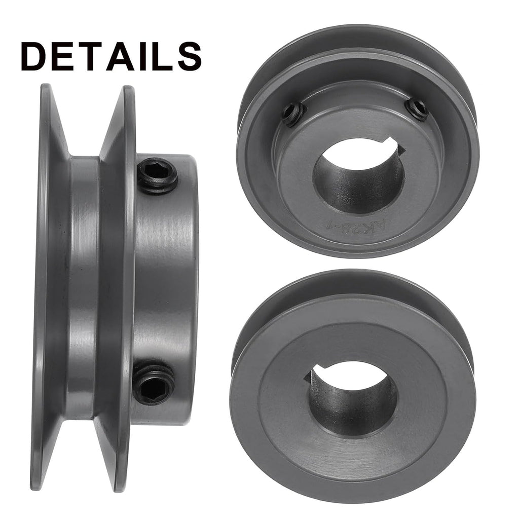 uxcell AK28-1 V-Belt Sheave 1" Bore, 2.8" OD, Single Groove Web Sheave