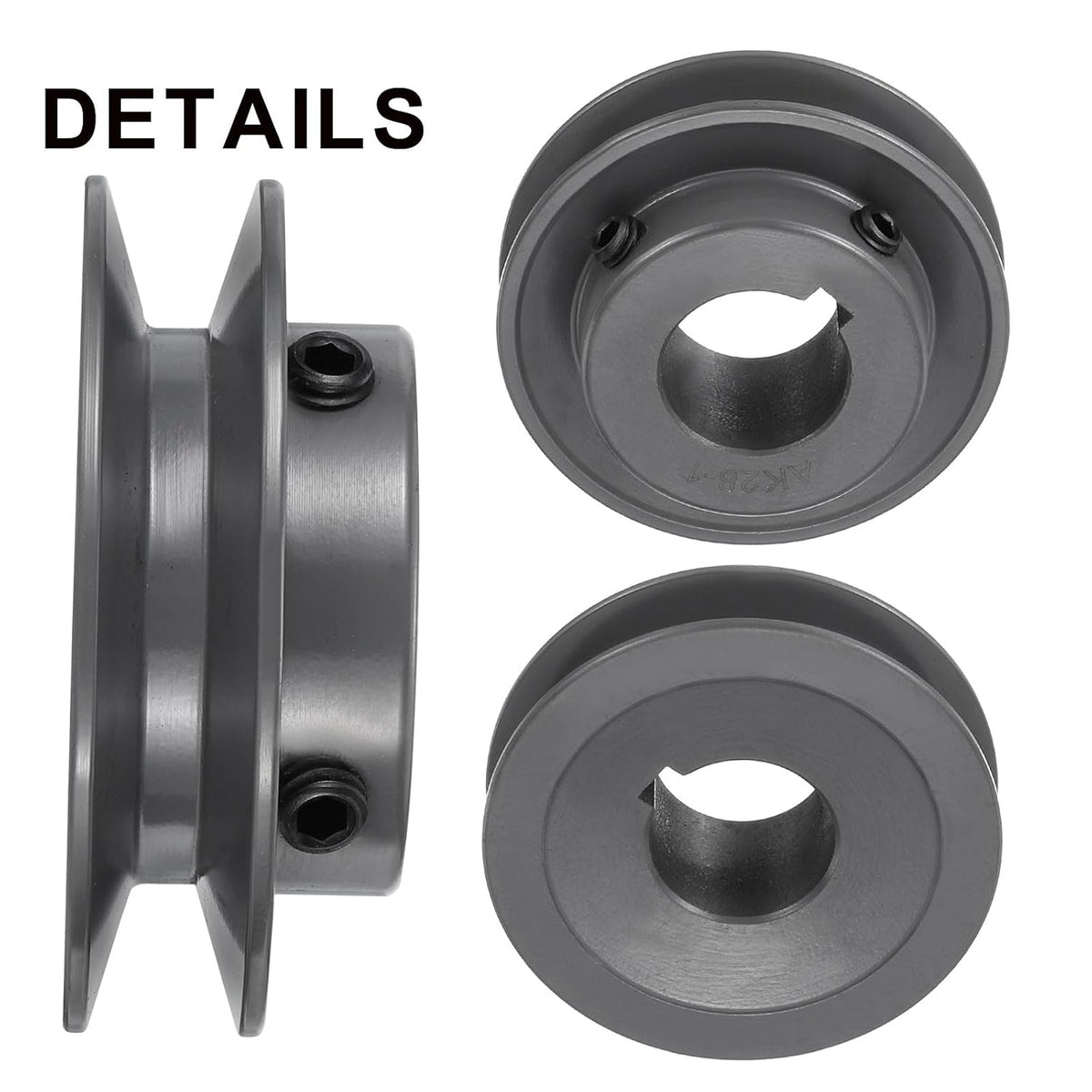 uxcell AK28-1 V-Belt Sheave 1" Bore, 2.8" OD, Single Groove Web Sheave