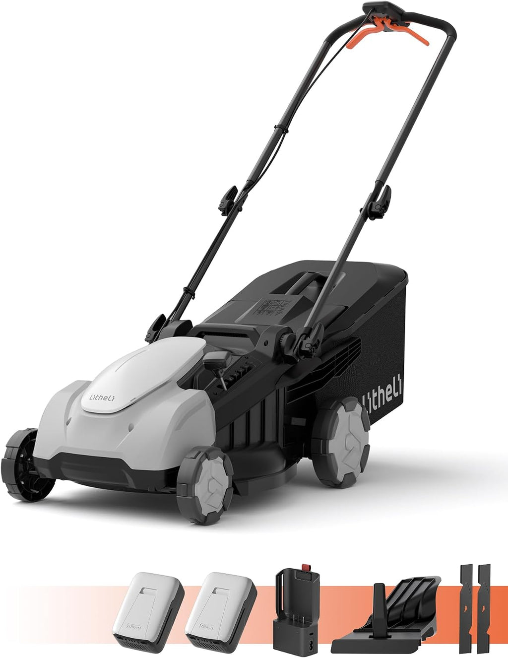 18" Self-Propelled Lawn Mower, 40V Battery Lawn Mower(2 x 5.0Ah), Push Mower with Brushless Motor, 2-in-1 Mulching &