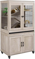 Ferret Cage with Storage and Ramp, Large Vertical Hamster Cage | Iguana, Rabbits, Chinchillas, Pet Rats, Guinea Pigs
