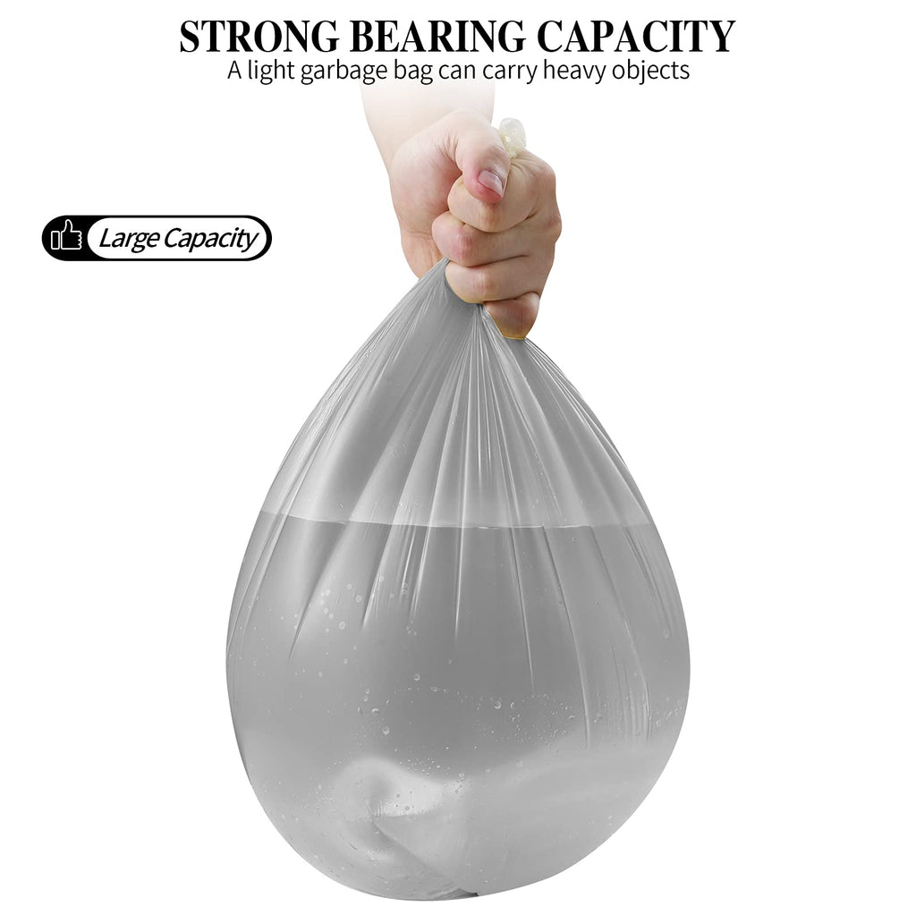 5 Rolls Small Trash Bags - 200 Counts 4 Gallon Small Garbage Bags (Silver)