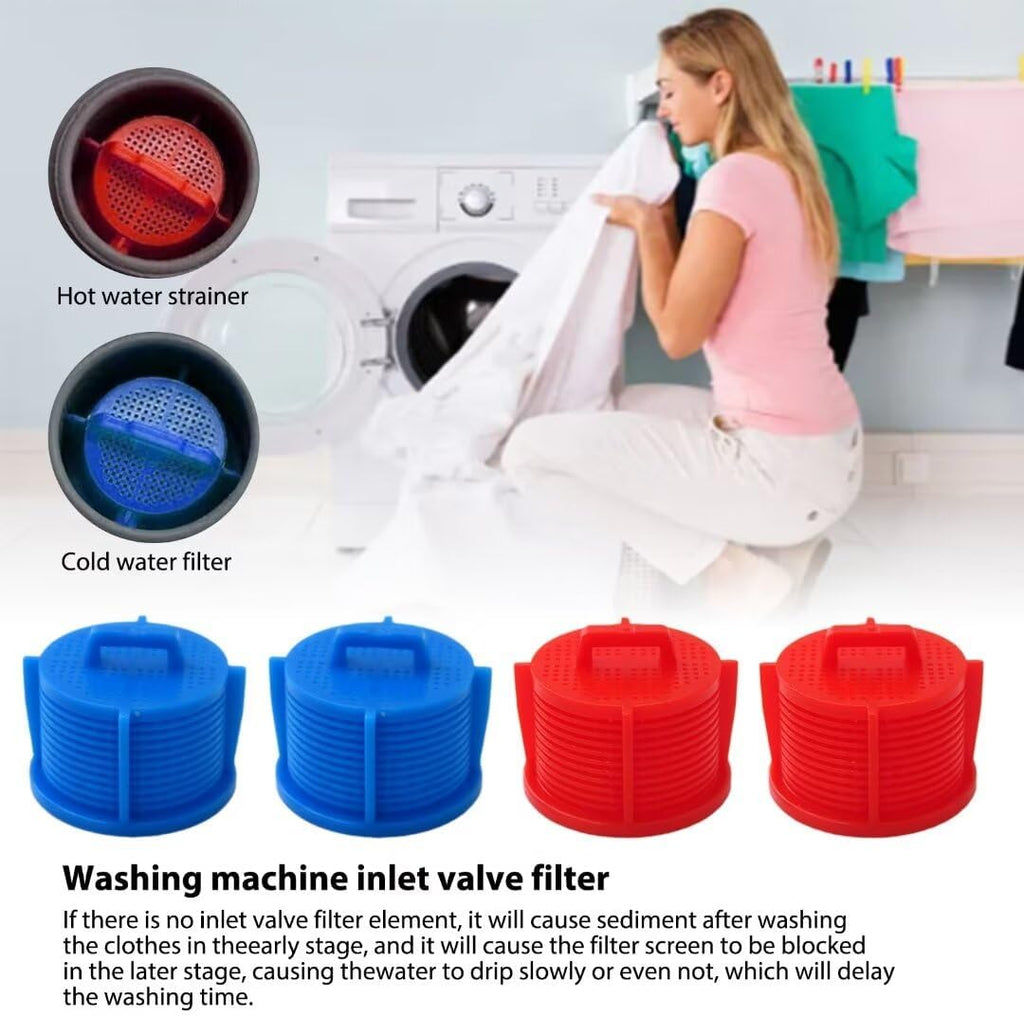 4PCS AGM73269501 Washer Water Inlet Valve Filter Screen Compatible for LG Washing Machine WM2350HRC, WM2350HWC, WM3360HRCA, WM3360HVCA, WM3885HWCA, WM2655HVA, WM5000HWA, WM9000HVA Models