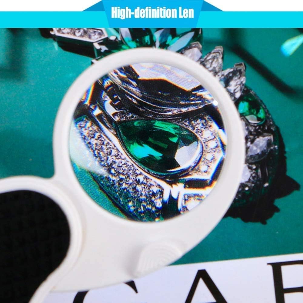 Magnifying Glass with Light, Lighted Magnifying Glass, Handheld Pocket Magnifier Small Illuminated Folding Hand Held