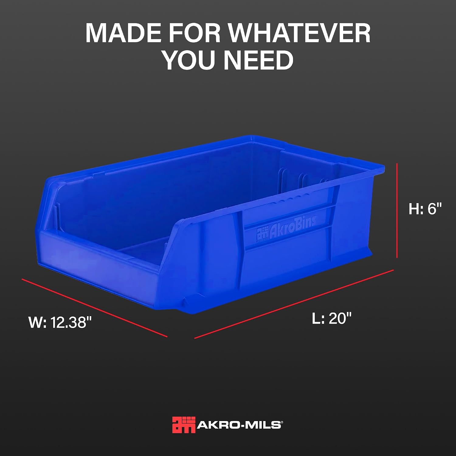 30280 Super-Size AkroBins Plastic Storage Bins, Space-Saving Stackable Bins for Garage, Classroom, Warehouse