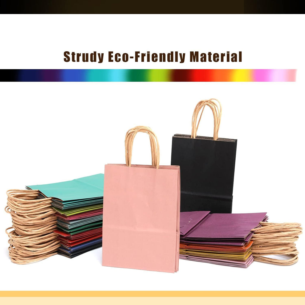 Large Kraft Paper Bags with Handles Bulk 13"x10"x5" 32-Packs Gift Bags 16 Different Senior Color Bags Multiple