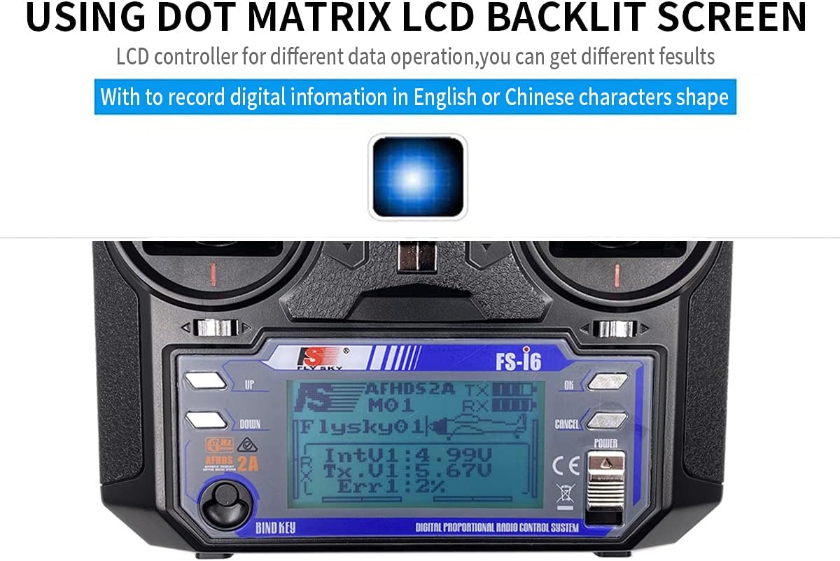 FS-i6 6CH 2.4GHz Radio System RC Transmitter Controller with FS-iA6 Receiver for RC Helicopter Plane Quadcopter